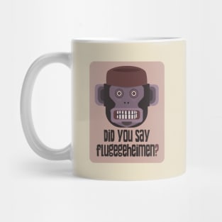 Flugegeheimen with cymbal-banging monkey Mug